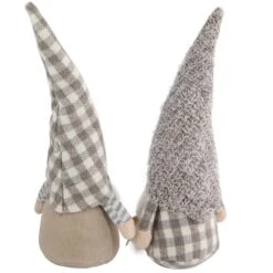 Northlight 13" Beige & White Gingham Nordic Christmas Gnome Set -Northlight Sale Store D676302S 3