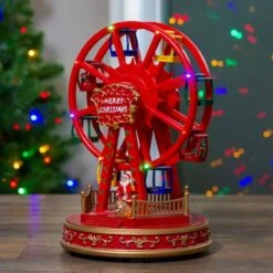 Northlight 11" Red & Gold LED Musical Rotating Christmas Ferris Wheel -Northlight Sale Store D676305S 2