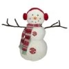 Northlight 21.5'' White And Red Snowflake Sherpa Plush Snowman Christmas Decoration