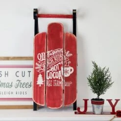 Northlight 23'' Red Wooden Christmas Snow Sled Decoration -Northlight Sale Store D676318S 2