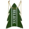 Northlight 18.25'' Green Wooden Believe Christmas Snow Sled Decoration