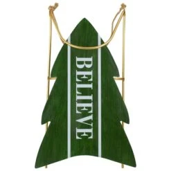 Northlight 18.25'' Green Wooden Believe Christmas Snow Sled Decoration 14 Northlight 18.25'' Green Wooden Believe Christmas Snow Sled Decoration -Northlight Sale Store D676319S 11