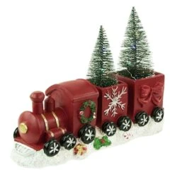 Northlight 12'' Red And Gold Christmas Train With LED Lighted Frosted Trees Tabletop Decoration -Northlight Sale Store D676322S 11