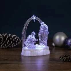Northlight 7'' LED Lighted Musical Icy Crystal Nativity Scene Christmas Decoration -Northlight Sale Store D676324S 2