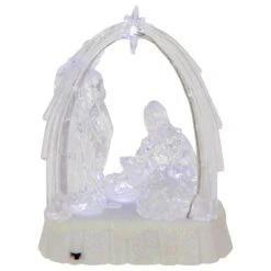 Northlight 7'' LED Lighted Musical Icy Crystal Nativity Scene Christmas Decoration -Northlight Sale Store D676324S 6