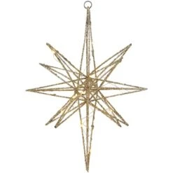 Northlight 12'' Warm White LED Lighted B/O Gold Glittered Geometric Star Christmas Decoration -Northlight Sale Store D676325S 11