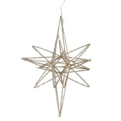 Northlight 12'' Warm White LED Lighted B/O Gold Glittered Geometric Star Christmas Decoration -Northlight Sale Store D676325S 2
