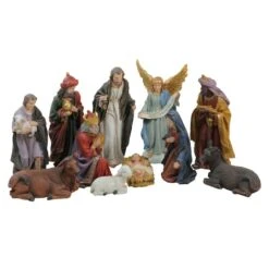 Northlight Blue And Red Christmas Nativity Figurine Set