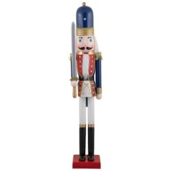 Northlight 48.25'' Blue And White Christmas Nutcracker Soldier With Sword Decoration -Northlight Sale Store D676330S 11