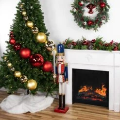Northlight 48.25'' Blue And White Christmas Nutcracker Soldier With Sword Decoration -Northlight Sale Store D676330S 12
