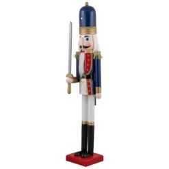 Northlight 48.25'' Blue And White Christmas Nutcracker Soldier With Sword Decoration -Northlight Sale Store D676330S 13