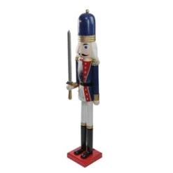 Northlight 48.25'' Blue And White Christmas Nutcracker Soldier With Sword Decoration -Northlight Sale Store D676330S 2