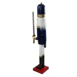 Northlight 48.25'' Blue And White Christmas Nutcracker Soldier With Sword Decoration -Northlight Sale Store D676330S 3