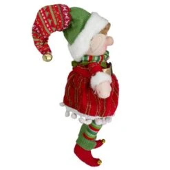 Northlight 14'' Red And Green Plush Jingle Bell Girl Elf Christmas Figure 11 Northlight 14'' Red And Green Plush Jingle Bell Girl Elf Christmas Figure -Northlight Sale Store D676334S 5