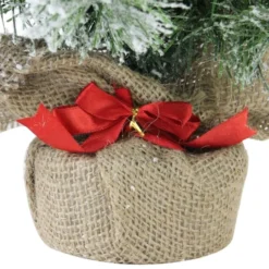 Northlight 18" Unlit Flocked Pine Artificial Christmas Tree In Burlap Base -Northlight Sale Store D676640S 5