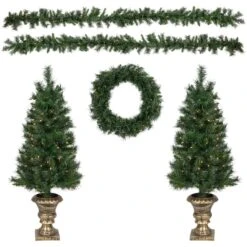 Northlight 5-Piece Pre-Lit Norwich Pine Artificial Christmas Entryway Set 10 Northlight 5-Piece Pre-Lit Norwich Pine Artificial Christmas Entryway Set -Northlight Sale Store D676655S 11