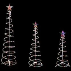 Northlight 3ft., 4ft., & 6ft. Pre-Lit Spiral Artificial Christmas Tree Set, Multicolor Lights -Northlight Sale Store D676670S 11