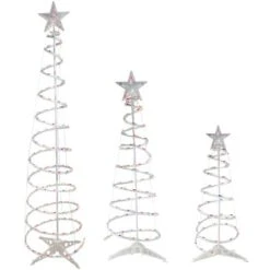Northlight 3ft., 4ft., & 6ft. Pre-Lit Spiral Artificial Christmas Tree Set, Multicolor Lights -Northlight Sale Store D676670S 12