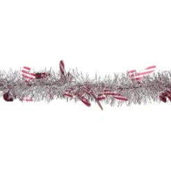 Northlight 50ft. Silver Christmas Candy Cane Wrapped Tinsel Garland -Northlight Sale Store D676711S 3