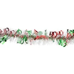 Northlight 50ft. White, Red & Green Christmas HO HO HO Wrapped Tinsel Garland -Northlight Sale Store D676712S 3