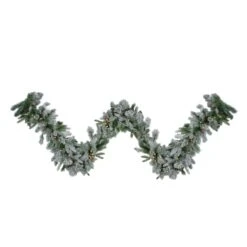 Northlight 9ft. Pre-Lit Flocked Mixed Rosemary Emerald Pine Christmas Garland