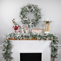 Northlight 9ft. Pre-Lit Flocked Mixed Rosemary Emerald Pine Christmas Garland -Northlight Sale Store D676714S 11