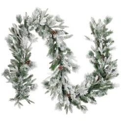 Northlight 9ft. Pre-Lit Flocked Mixed Rosemary Emerald Pine Christmas Garland -Northlight Sale Store D676714S 12