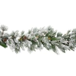 Northlight 9ft. Pre-Lit Flocked Mixed Rosemary Emerald Pine Christmas Garland -Northlight Sale Store D676714S 15