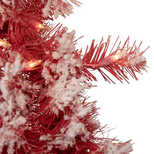 Northlight 9ft. Pre-Lit Flocked Red Pine Christmas Garland 3 Northlight 9ft. Pre-Lit Flocked Red Pine Christmas Garland - Image 3
