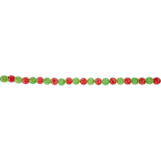 Northlight 6ft. Red & Green Glittered Candy Drop Christmas Garland 2 Northlight 6ft. Red & Green Glittered Candy Drop Christmas Garland - Image 2