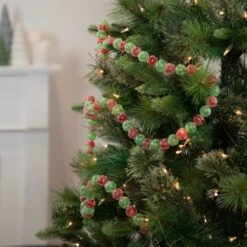 Northlight 6ft. Red & Green Glittered Candy Drop Christmas Garland 6 Northlight 6ft. Red & Green Glittered Candy Drop Christmas Garland -Northlight Sale Store D676726S 2