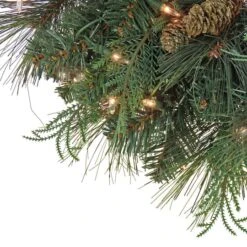 First Traditions™ 30'' Pre-Lit Artificial North Conway Wreath With Glittery Cones And Eucalyptus -Northlight Sale Store D677532S 3