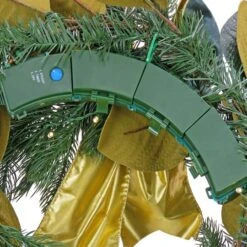24'' LED Magnolia Mix Pine Wreath With Fabric Bow -Northlight Sale Store D677533S 14