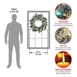 24" Pre-lit LED Tinkham Pine Wreath -Northlight Sale Store D677544S 16