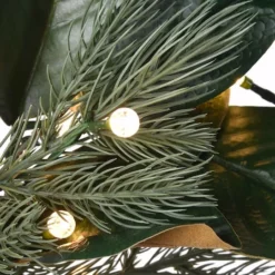 24" Warm White LED Magnolia Mix Pine Wreath -Northlight Sale Store D677545S 3