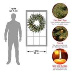 30" LED Snowy Morgan Spruce Wreath -Northlight Sale Store D677557S 15