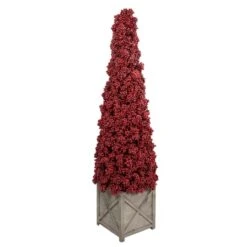 Northlight 4ft. Red Berry Cone Potted Christmas Topiary -Northlight Sale Store D755868S 3