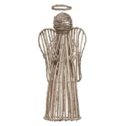 Hello Honey® 22" White Washed Handwoven Rattan Decorative Angel