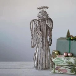 Hello Honey® 22" White Washed Handwoven Rattan Decorative Angel 6 Hello Honey® 22" White Washed Handwoven Rattan Decorative Angel -Northlight Sale Store D758748S 2