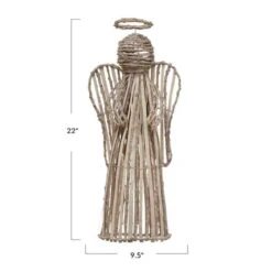 Hello Honey® 22" White Washed Handwoven Rattan Decorative Angel 7 Hello Honey® 22" White Washed Handwoven Rattan Decorative Angel -Northlight Sale Store D758748S 3