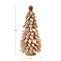 Hello Honey® 19" Natural Buri Leaf Loop Tree With Pod Decorative Tree Topper -Northlight Sale Store D758750S 2