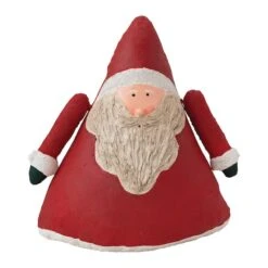 Hello Honey® Red Hand-Painted Canvas Santa Decoration