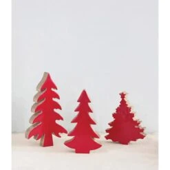 Hello Honey® 9.5" Red Enameled Mango Wood Christmas Tree Décor -Northlight Sale Store D758763S 2