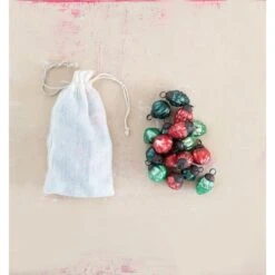 Hello Honey® 36ct. 1" Red & Green Embossed Mercury Novelty Ornaments In Muslin Bag 5 Hello Honey® 36ct. 1" Red & Green Embossed Mercury Novelty Ornaments In Muslin Bag -Northlight Sale Store D758765S 2