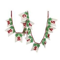 Hello Honey® 6ft. Wool Merry Christmas Pendant Banner -Northlight Sale Store D758774S 4