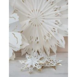 Hello Honey® 12" White Paper Snowflake Ornament -Northlight Sale Store D758783S 2
