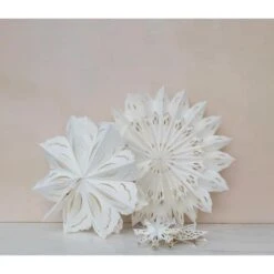 Hello Honey® 12" White Paper Snowflake Ornament -Northlight Sale Store D758783S 3