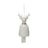 Hello Honey® 6" White Stoneware Reindeer Bell With Gold Electroplating