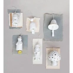 Hello Honey® 6" White Stoneware Reindeer Bell With Gold Electroplating -Northlight Sale Store D758790S 2