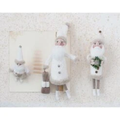 Hello Honey® 7" Cream Wool Felt Santa With Jingle Bell Hat -Northlight Sale Store D758798S 2